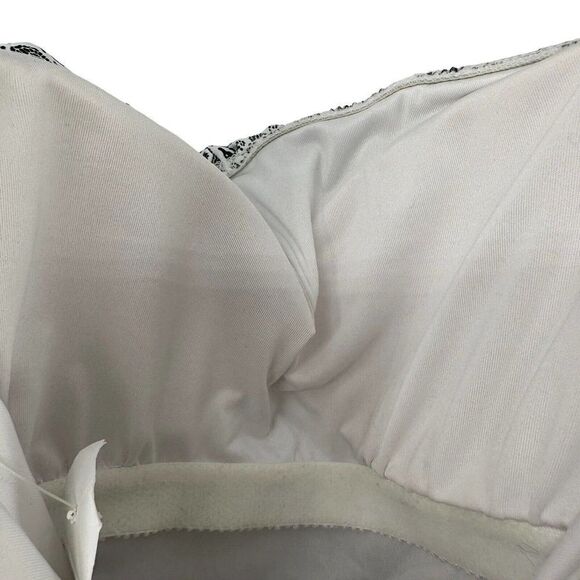 LOFT Swimsuit One Piece Size 6 Ruffle Front Halter Seahorse White And Black NEW - Picture 8 of 11